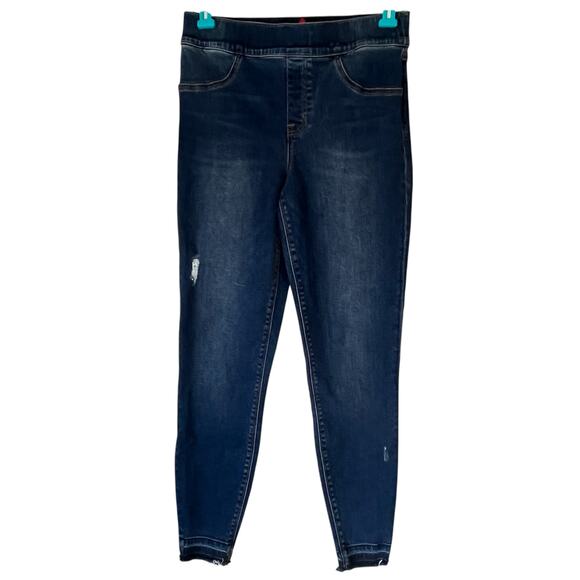 Spanx Medium Wash Distressed Jean Jeggings Size Small - Picture 1 of 11